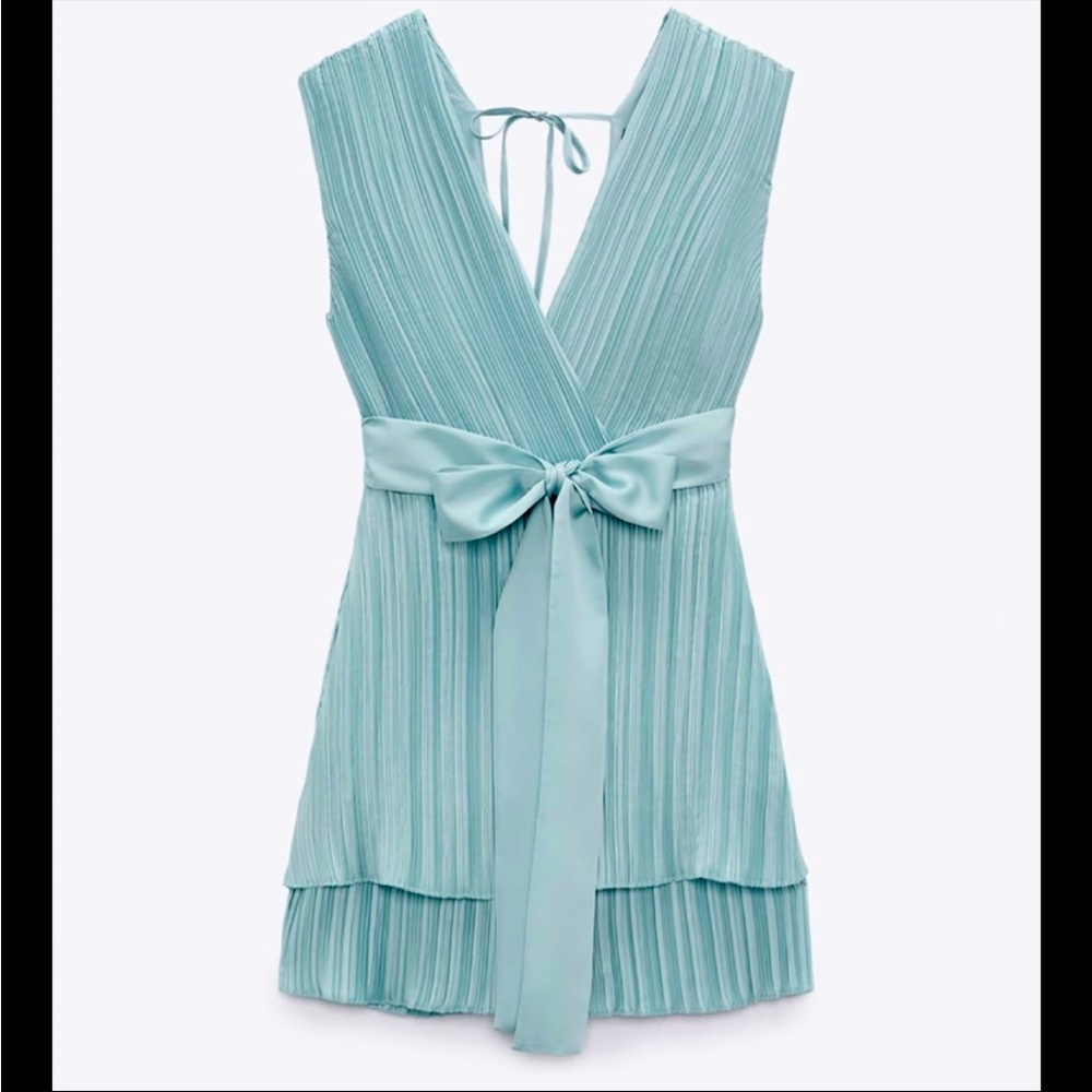Zara Pleated Short Jumpsuit with Belt